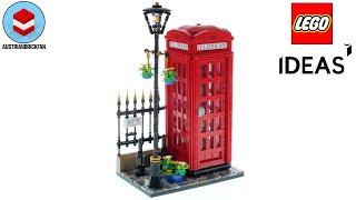 LEGO Ideas 21347 Red London Telephone Box – LEGO Speed Build Review [upl. by Nerok233]