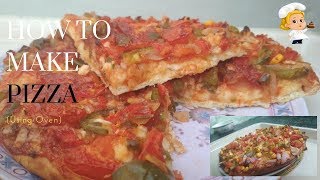 Pizza Recipe  Veg Pizza in Microwave Convection Oven Recipe  Vegetable Cheese Pizza Recipe By CM [upl. by Latty]