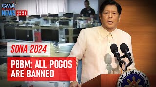 SONA 2024 – PBBM All POGOs are banned  GMA Integrated Newsfeed [upl. by Anairda]