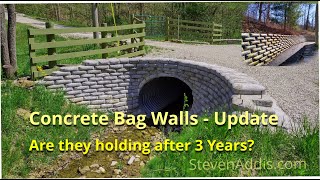 Three Years Later  Concrete Bag  Culvert Retaining Walls [upl. by Wachtel578]