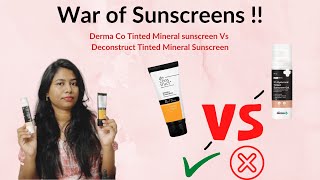 ✅❌ Deconstruct Tinted Mineral Sunscreen Vs Derma Co Tinted Mineral Sunscreen  This or That [upl. by Wailoo]