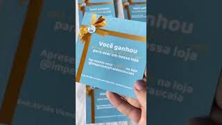 Cartão voucher Card 10x10cm brilhoso Personalizado [upl. by Aihtibat253]