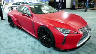 New 2018 Lexus LC  Red Vinyl Wrap  2017 LA Auto Show Los Angeles CA [upl. by Gibson]