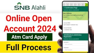 Snb bank online account opening  alahli bank account kaise open kare  Snb account atm card 2024 [upl. by Notsae]