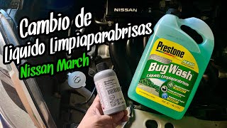 Cambio de Liquido Limpiaparabrisas  Nissan March [upl. by Nahtam342]