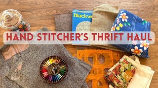 Low budget hand stitchers thrift haul  for Sashiko slow stitching and small sewing projects [upl. by Ennoira147]