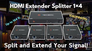 1080P60Hz HDMI Extender 1x4 Splitter Product Overview [upl. by Nylirrej]