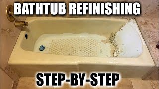 HOW TO REGLAZE A BATHTUB 5  Removing Paint from a Tub that has been Refinished before  DP Tubs [upl. by Haag644]