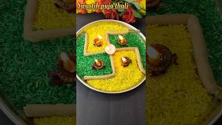 Swastik Puja Thali decoration 🪔😍 swastik thalidecoration shorts [upl. by Onaimad642]