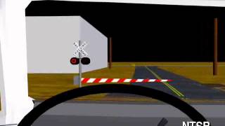 Collision of Amtrak Train 59 with a TruckSemitrailer at a Grade Crossing  Truck Drivers View [upl. by Durno]