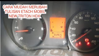 Cara mengatasi  merubah tulisan ETACS pada spidometer Mitsubishi new Triton 25 DID comonrail HDX [upl. by Acnairb]