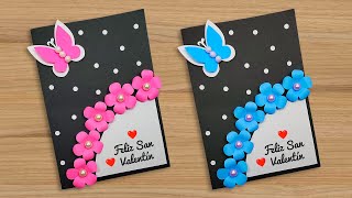 Linda tarjeta para el día del amor y la amistad🌼 Beautiful Handmade Valentine day card 🥰San Valentín [upl. by Dennard]