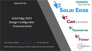 Solid Edge Design Configurator 2025 [upl. by Chlores]