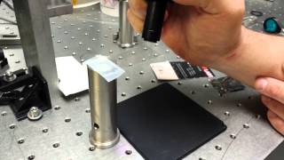 KMLabs Inc RampD Femtosecond Ultrafast Fiber laser pen cutting glass [upl. by Lathrop]