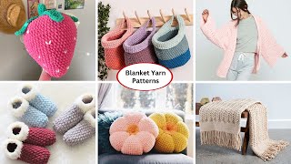 10 Crochet Patterns for Bernat Blanket Yarn [upl. by Comras]