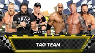 Roman Reigns Brock Lesnar amp John Cena vs Randy Orton The Rock amp Drew Mcintyre  Tag Team Match [upl. by Erwin]