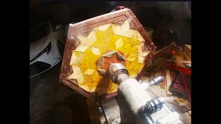 3 sided Triangle STAR designed plate woodturning [upl. by Naaman]