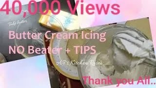 ButterCream Icing Recipe Without Electric Beater  Easy Whipped Cream at home [upl. by Thgirw]