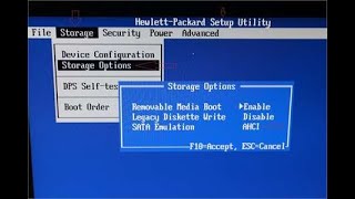 HP Bios Sata Emulation IDE AHCI RAID Options Setting Karna Sikhen [upl. by Deckert]