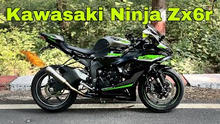 Review of Kawasaki Ninja Zx6r in Hindi  2024 Model bs6  The Green Monster [upl. by Inavoy769]