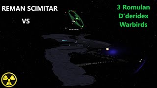 Reman Scimitar VS 3 Dderidex Class Warbirds  Star Trek Ship Battles  Bridge Commander [upl. by Bluefarb863]