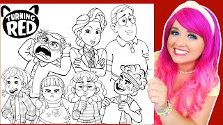 Coloring Every Turning Red Character Disney Pixar Coloring Pages  Prismacolor Markers [upl. by Kaiser452]