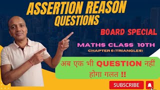 assertion reason questions class10 maths chapter 6 triangles [upl. by Garvey188]