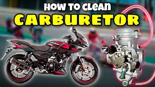 How to Clean a Carburetor  the Bajaj Pulsar 220 F Tutorial [upl. by Eimmak]