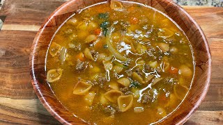 SOPA DE CONCHITAS CON CARNE MOLIDA Y VERDURAS [upl. by Duster578]