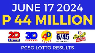 Lotto Result Today 9pm June 17 2024  PCSO Complete [upl. by Burt]