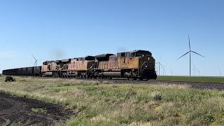 UP 9039 SD70AH leads Rock Train  UP Corpus Christi Sub [upl. by Jaye]