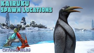 ARK Crystal Isles  KAIRUKU Spawn Locations amp SAVING TAMING The Penguins [upl. by Philipines588]