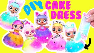 LOL Surprise DIY Birthday Cake Dress Dolls Crafts for Kids [upl. by Colver204]