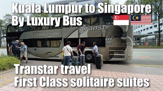 Kuala Lumpur Malaysia to Singapore by luxury bus  Transtar travel first class solitaire suites [upl. by Grewitz]