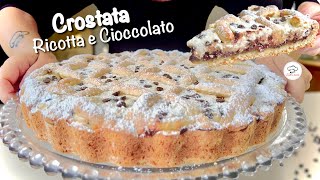 CROSTATA DI RICOTTA e CIOCCOLATO con NUTELLA facile e veloce [upl. by Riatsala]