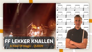 Drum mee met Queen  A Kind Of Magic  Online Drumles [upl. by Tarkany]