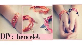 DIY  braided bracelet with chain and charms [upl. by Eeneg220]