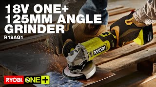 RYOBI 18V ONE 125mm Brushed Angle Grinder R18AG1 in action [upl. by Vassily]