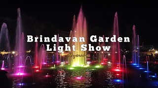 Musical Fountain Brindavan Garden  Mysuru  Full Amazing Light Show in Evening [upl. by Airlee]