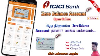 Icici Bank Digital Zero Balance Account open full review in Tamil 2023Tech and Technics [upl. by Arodoeht]