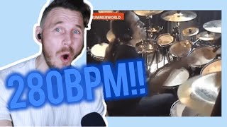 GEORGE KOLLIAS FROM 200BPM TO 280BPM  REACTION drums reaction music [upl. by Mckenna]