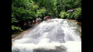 Take a Ride Down Sliding Rock in Brevard North Carolina [upl. by Niknar]