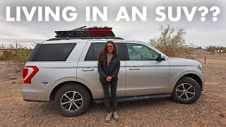 FullTime SUV Living with Pets Ford Expedition Camping Setup Tour [upl. by Sirahc989]