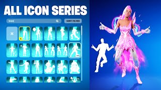 ALL FORTNITE ICON SERIES amp NEW TIKTOK EMOTES ROSY RIFT GODDESS ARIANA [upl. by Ereveniug365]