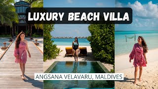 INFINITY POOL BEACH VILLA  Angsana Velavaru Resort  Maldives Vlog 5 [upl. by Trevorr]