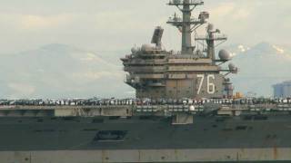 USS Ronald Reagan Arrives Puget Sound Naval Shipyard [upl. by Dodd]