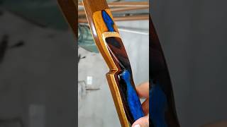 Laminated longbow Bamboo backed ipê with epoxy resin at handle bow archery wood [upl. by Elleval]