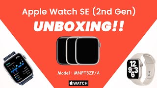 Apple Watch SE 2nd Gen UNBOXING 🎁 44MM Starlight Sport Band CEL  Aluminum Case  MNPT3ZPA [upl. by Retepnhoj]