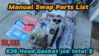 Everything you need for Manual Swap Head Gasket amp Engine Refresh on a BMW E36 M52 [upl. by Erdried800]