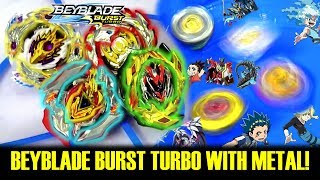 MOD The First Ever METAL Beyblade Burst Turbo Beyblades Valtryek V4 Achilles Forneus Luinor [upl. by Crow]